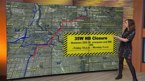 I-35W northbound lanes between Minneapolis and Roseville to close for weekend repairs