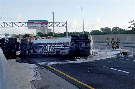 I-595 reopened after overturned fuel tanker causes road closures in Fort Lauderdale