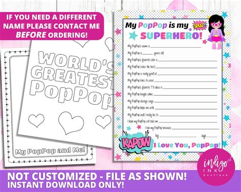 Download I Wrote This Book For You Poppop Fill In The Blank Book With Prompts About What I Love About Poppop  Fathers Day  Grandparents Day  Birthday Gifts From Grand Kids By Pretty Laks Press