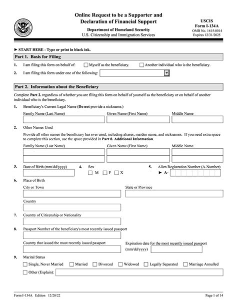 ... Form I-134A online. Individuals seeking parole may not file Form I-134A on their own behalf. Supporters must include the name of the beneficiary on Form I-134A.. I134a form pdf