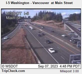 I5 traffic cameras vancouver wa. Filter Cameras. 50 results . Camera. I-5 at MP 108.3: Sleater-Kinney. I-5 at MP 108.3: Sleater-Kinney. Refresh rate: Every 2 minutes. Camera. I-5 at MP 109: Martin Way. ... Receive current traffic conditions, mountain pass reports, construction updates and more. WSDOT Traffic App; Access Washington; Office of the Governor; Transportation ... 