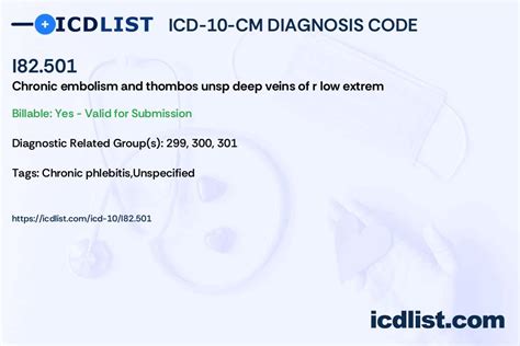 I82.501 - ICD-10-CM Chronic embolism and thombos …