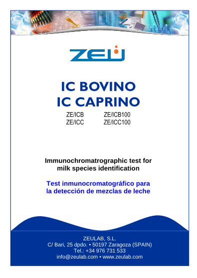 IC BOVINO IC CAPRINO ZE/ICB ZE/ICB100 ZE/ICC ZE/ICC100