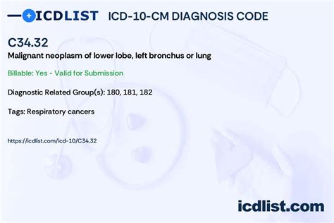 ICD-10 Code for Malignant neoplasm of lower lobe, left bronchus …