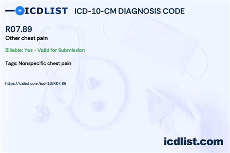 ICD-10-CM Code R07.89 - Other chest pain