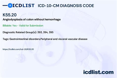 ICD-10-CM Code for Angiodysplasia of colon without hemorrhage …