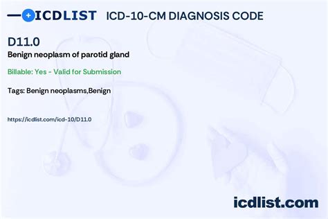 ICD-10-CM Code for Benign neoplasm of parotid gland D11.0