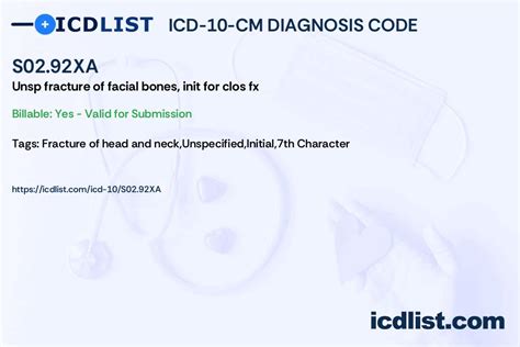 ICD-10-CM Code for Unspecified fracture of facial bones, …