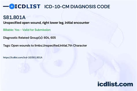 ICD-10-CM Code for Unspecified open wound, right lower leg …