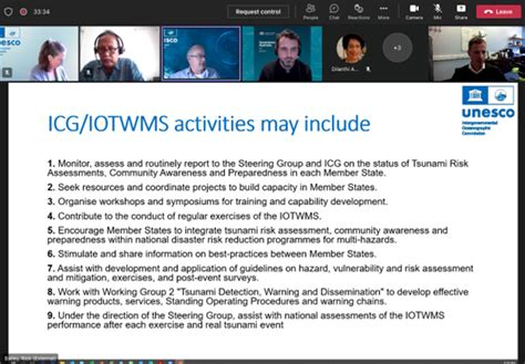 ICG/IOTWMS Working Group 1 on Tsunami Risk, Community …