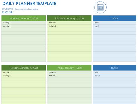 ICGoogleDailyPlannerTemplate Google Sheets