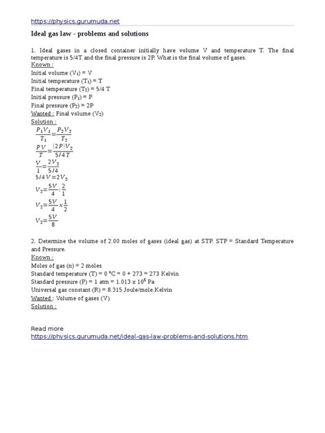 Ideal gas law – problems and solutions - Physics - wintechmobiles.com