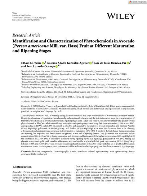 Identification and Characterization of Phytochemicals in Avocado ... - raincitystudios.com