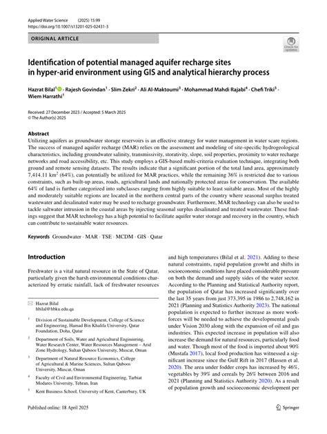 Identification of potential managed aquifer recharge sites in hyper ... - raincitystudios.com