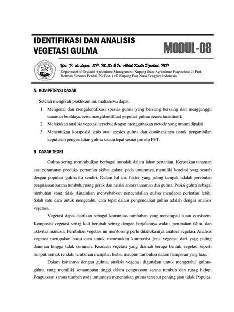 IDENTIFIKASI DAN ANALISIS VEGETASI GULMA MODUL-08 - raincitystudios.com