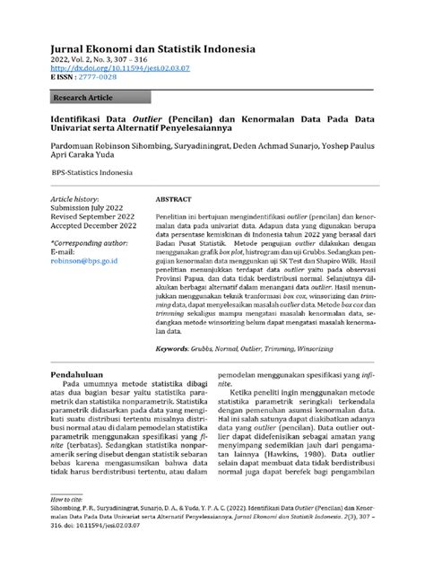 Identifikasi Data Outlier (Pencilan) dan Kenormalan Data Pada Data ... - wintechmobiles.com