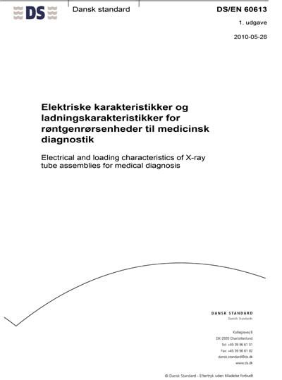 IEC 60613:2010 Electrical and loading characteristics of X-ray tu