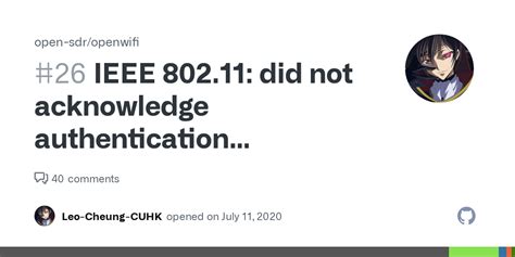 IEEE 802.11: did not acknowledge authentication …