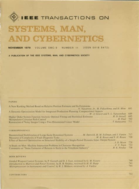 IEEE TRANSACTIONS ON SYSTEMS, MAN AND CYBERNETICS