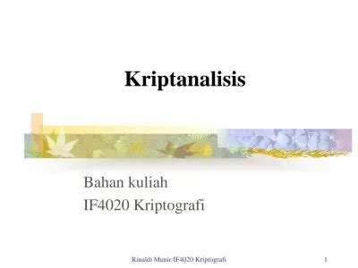 IF4020 Kriptografi 01 - Pengantar Kriptografi - wintechmobiles.com