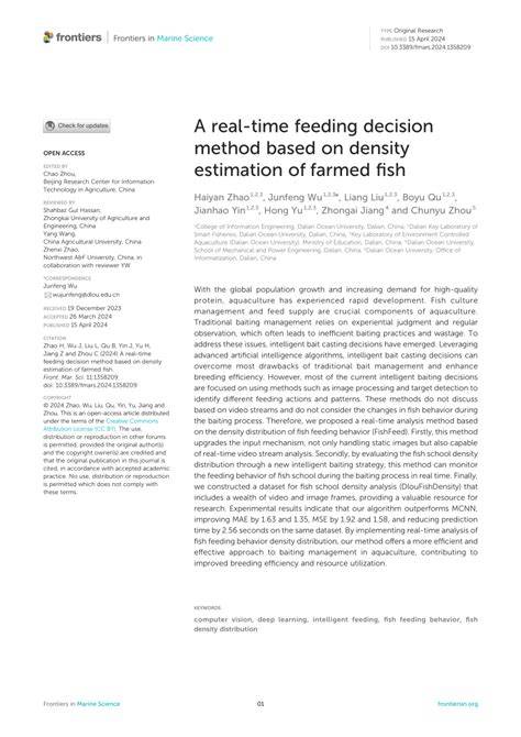 Ifeed: intelligent feeding decision-making for farmed fish via density ... - raincitystudios.com