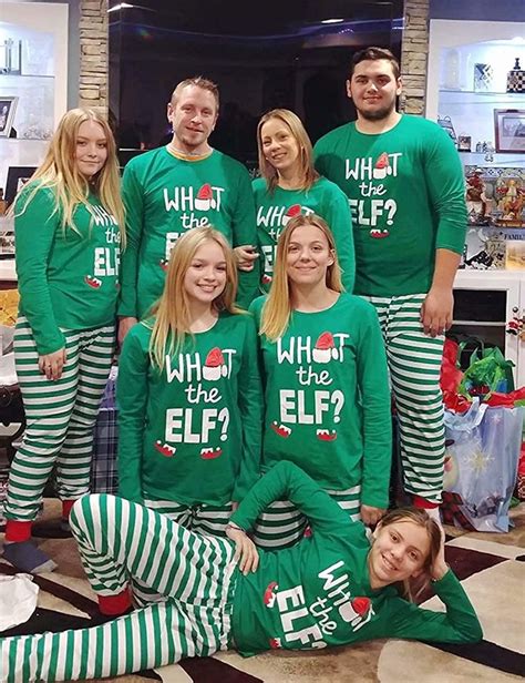 IFFEI Matching Family Christmas Pajamas Sets ELF Tee and …