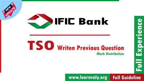 IFIC Bank TSO Previous Written Question And Mark Distribution