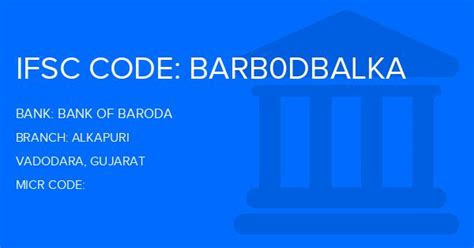 IFSC Code of Bank Of Baroda in Alkapuri Branch, Vadodara, …