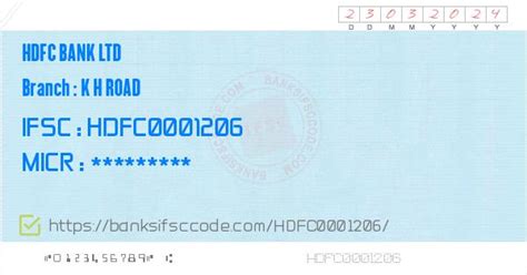 IFSC Code of Hdfc Bank in Church Street, Bangalore, Bangalore Urban