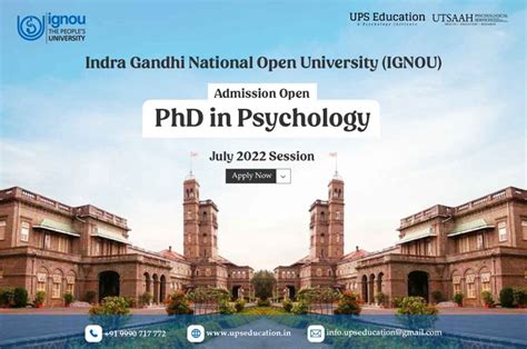 IGNOU PhD in Psychology Admission 2024 - IGNOU University