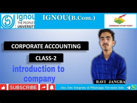 IGNOU corporate accounting class-2!! company introduction lecture