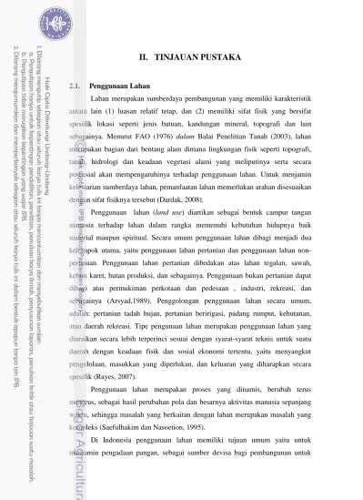 II. TINJAUAN PUSTAKA A. Evaluasi Lahan - raincitystudios.com