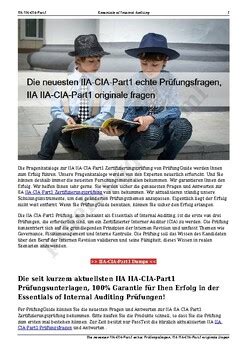 IIA-CIA-Part1 Deutsch Prüfungsfragen