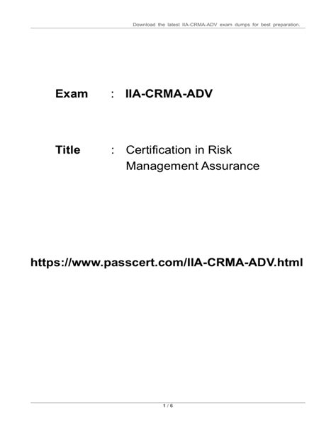 IIA-CRMA-ADV Musterprüfungsfragen