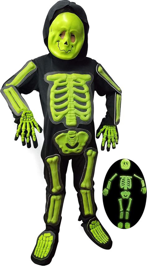 IKALI Kids Halloween Skeleton Costume, 3d Glow in The Dark …