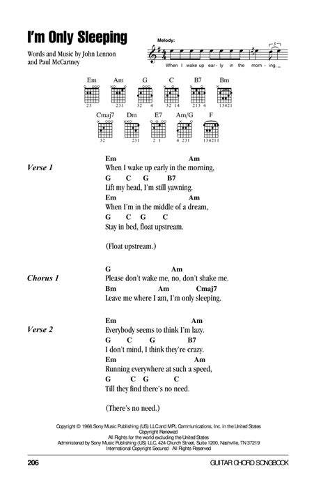 IM ONLY SLEEPING CHORDS by The Beatles @ Ultimate-Guitar.Com