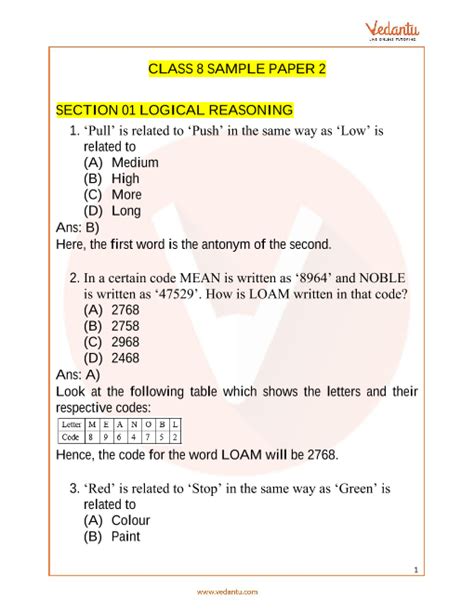 IMO Maths Olympiad Class 8 Previous Year Question Paper