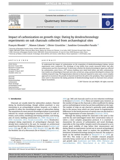 Impact of carbonization on growth rings: Dating by dendrochronology ... - wintechmobiles.com