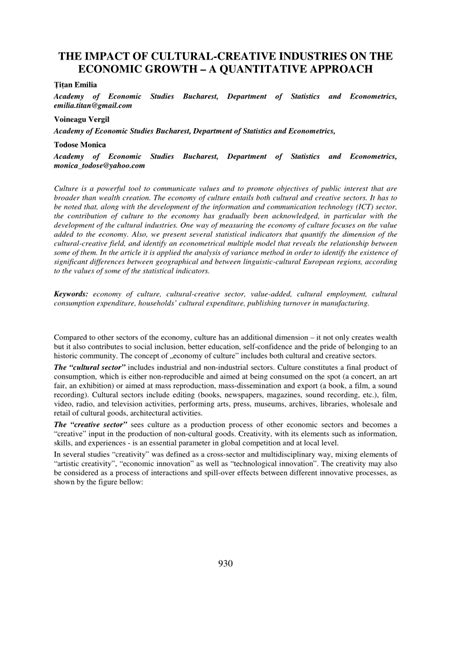 Impact of Cultural and Creative Industries on Regional Economic ... - wintechmobiles.com