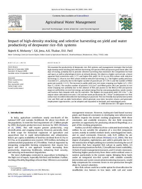 Impact of high-density stocking and selective harvesting on yield and ... - raincitystudios.com