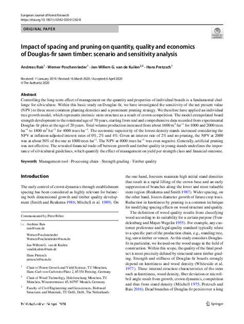 Impact of spacing and pruning on quantity, quality and … - raincitystudios.com