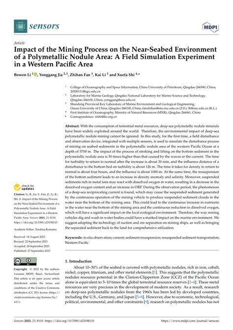 Impact of the Mining Process on the Near-Seabed Environment of a ... - raincitystudios.com