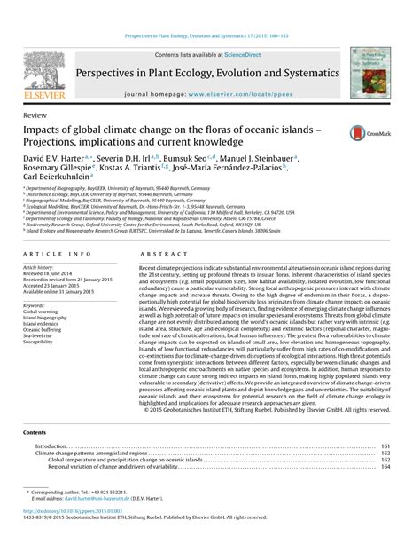 Impacts of global climate change on the floras of oceanic islands ... - raincitystudios.com