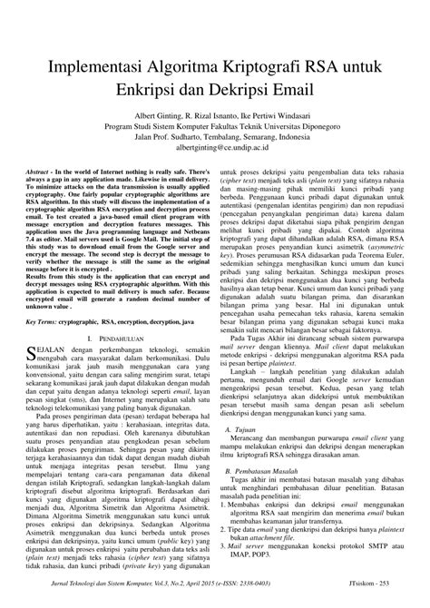 Implementasi Algoritma Kriptografi RSA untuk Enkripsi dan ... - Neliti - wintechmobiles.com