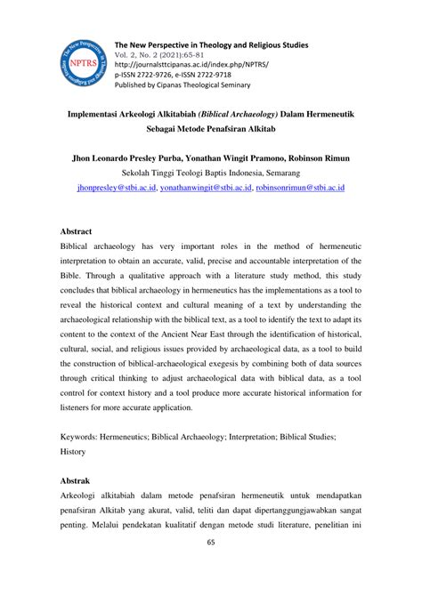 Implementasi Arkeologi Alkitabiah (Biblical Archaeology) Dalam ... - wintechmobiles.com