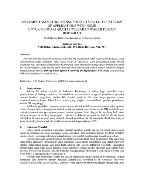 Implementasi Metode Density-Based Spatial Clustering of Application ... - coolestguyplanet.net