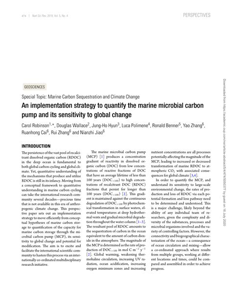 implementation strategy to quantify the marine microbial carbon pump ... - raincitystudios.com