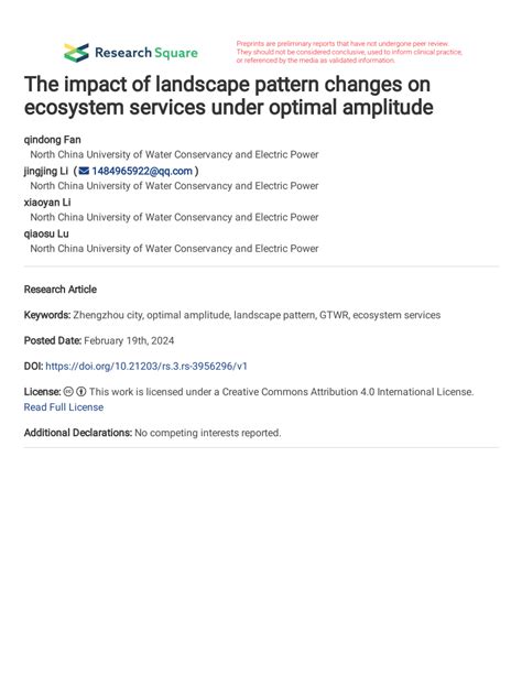 Implications of landscape changes for ecosystem services and ... - raincitystudios.com