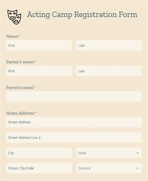 Improv Comedy Camp Registration Form Template | Paperform - muktibox.com