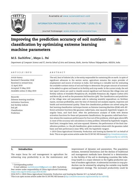 Improving the prediction accuracy of soil nutrient classification by ... - coolestguyplanet.net